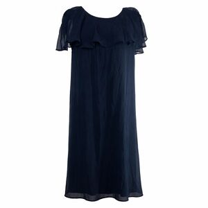 Adrianna Papell Navy Blue Chiffon Overlay Dress SZ 10– NWT